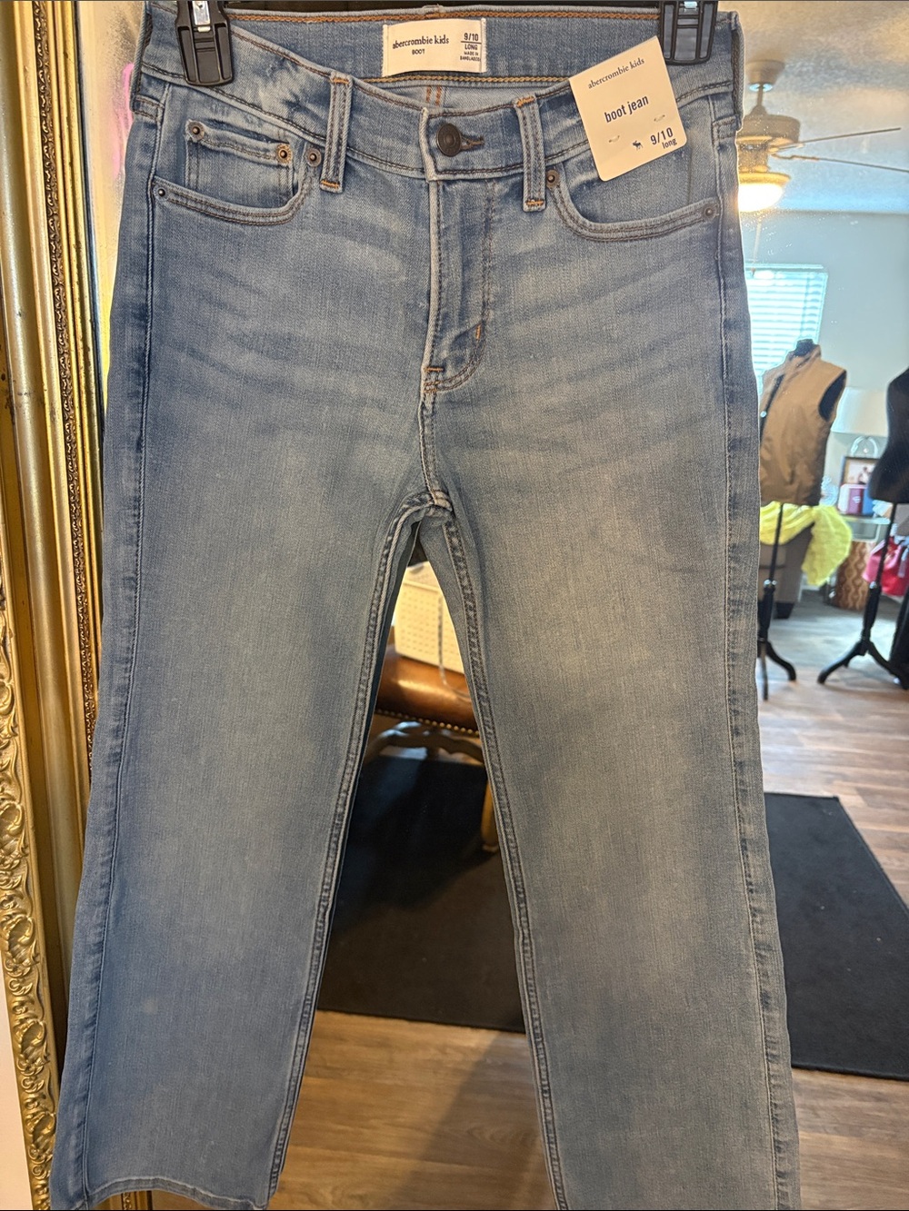 abercrombie kids light blue bootcut jeans